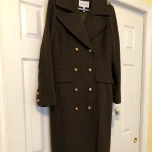 BCBG longline wool military style coat